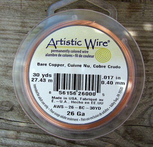 Artistic Wire 26 Ga - Bare Copper 1 rulle