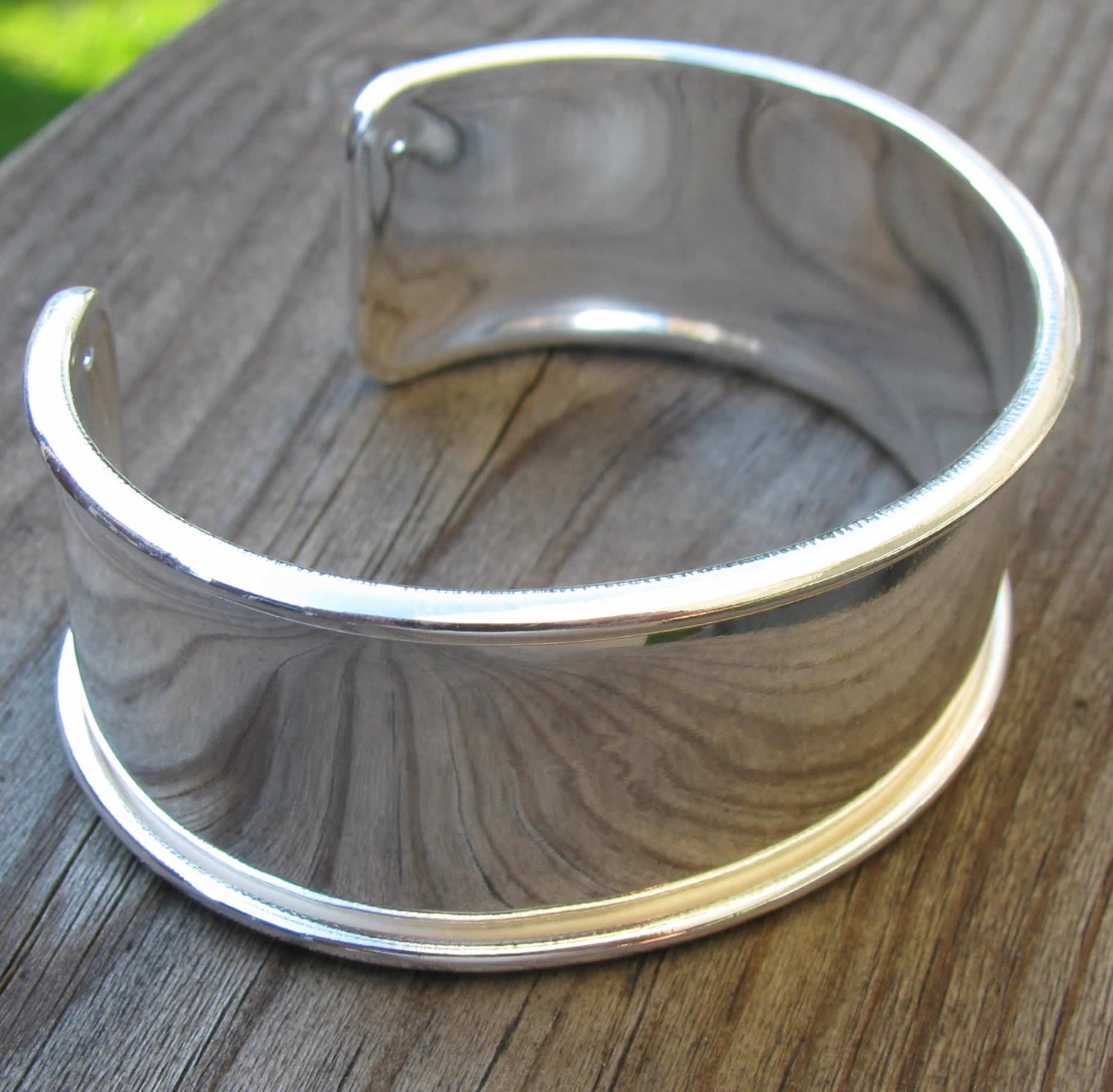 Armbandsstomme Ljustsilverfärgad - Breda platta band 20mm, 1 Styck