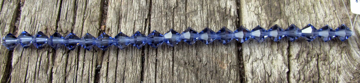 Tjeckiska MC Bicone - Tanzanite, 6 mm