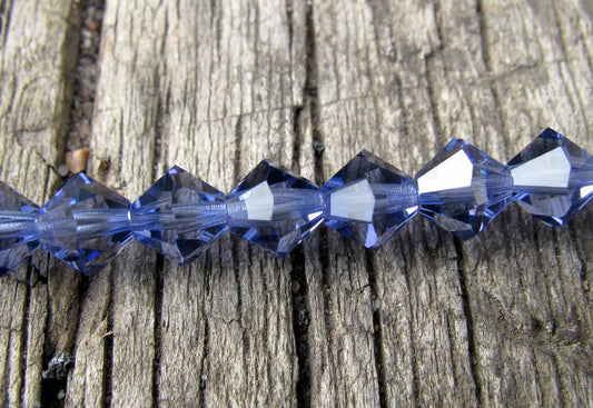 Tjeckiska MC Bicone - Tanzanite, 6 mm