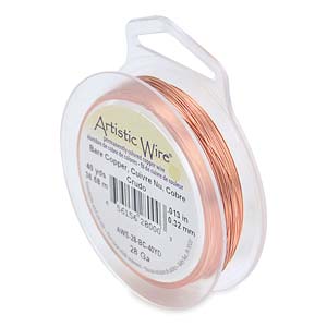 Artistic Wire 28 Ga - Bare Copper