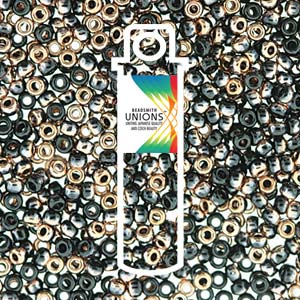 Miyuki seed beads - Unions Black Capri Gold 15/0