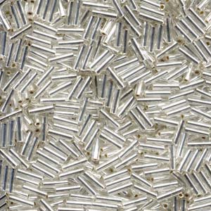 Miyuki Bugle Beads - Silver Lined Crystal 6 mm