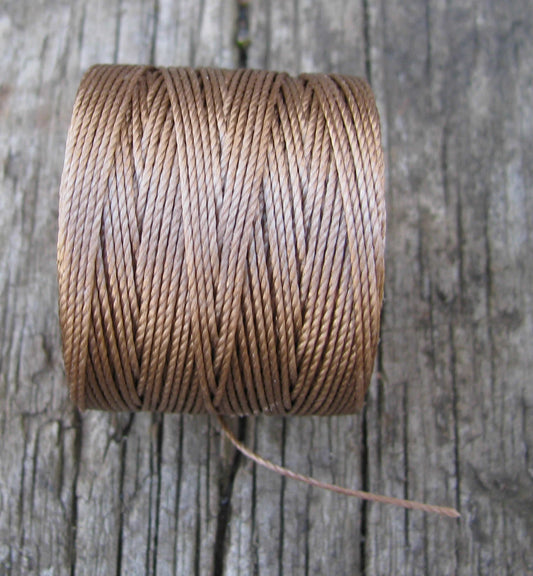 S- Lon bead cord - Medium Brown, 1 rulle