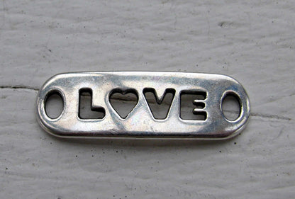 Connector Silverärgad - Love 24x8mm