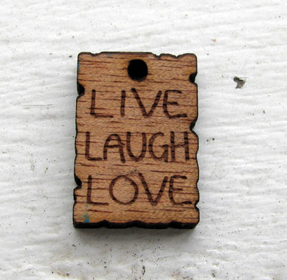 Hänge Trä - Live Laugh Love 22x15mm 1 styck