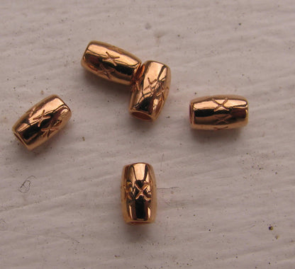 Mellandel Roséguld-färgad - Tub med kryss 3,4x5,4 mm, 5- pack