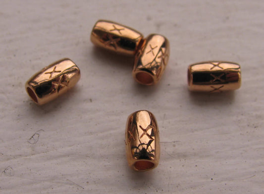 Mellandel Roséguld-färgad - Tub med kryss 3,4x5,4 mm, 5- pack