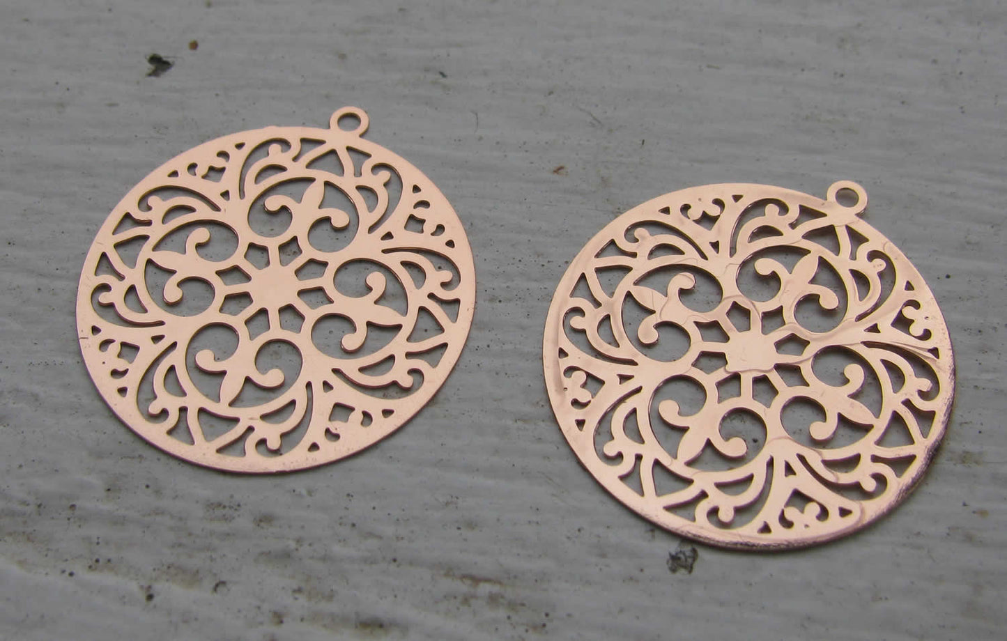 Berlock Roséguldfärgad - Mandala 20mm, 2 pack