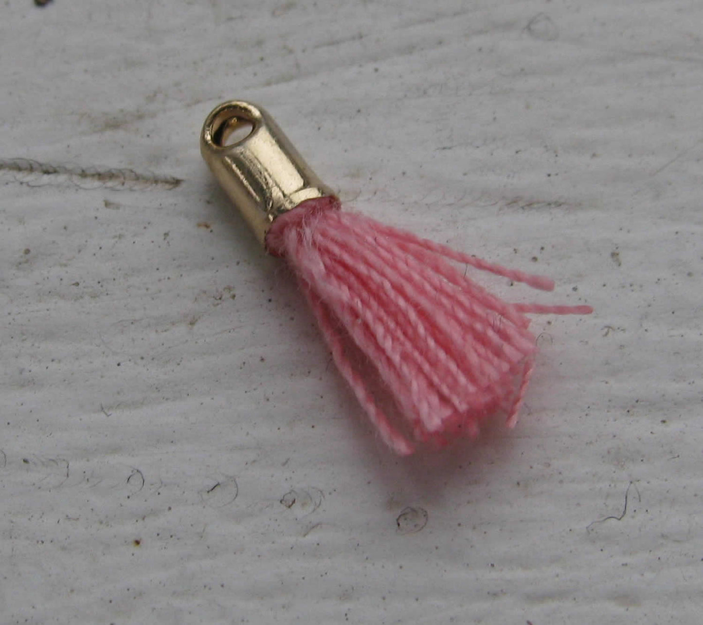 Bomullstofs - Mini Rosa / Guld 12mm, 1 styck