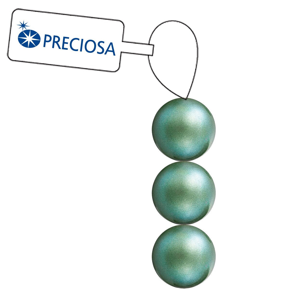 Preciosa Pearl Round - Maxima Pearlescent Green 6 mm, 1 sträng Preciosa